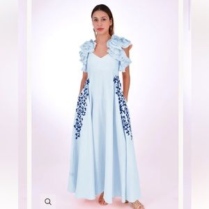 NWT Fanm Mon Lagoon Blue Essen Marassa Maxi Dress XS Couture